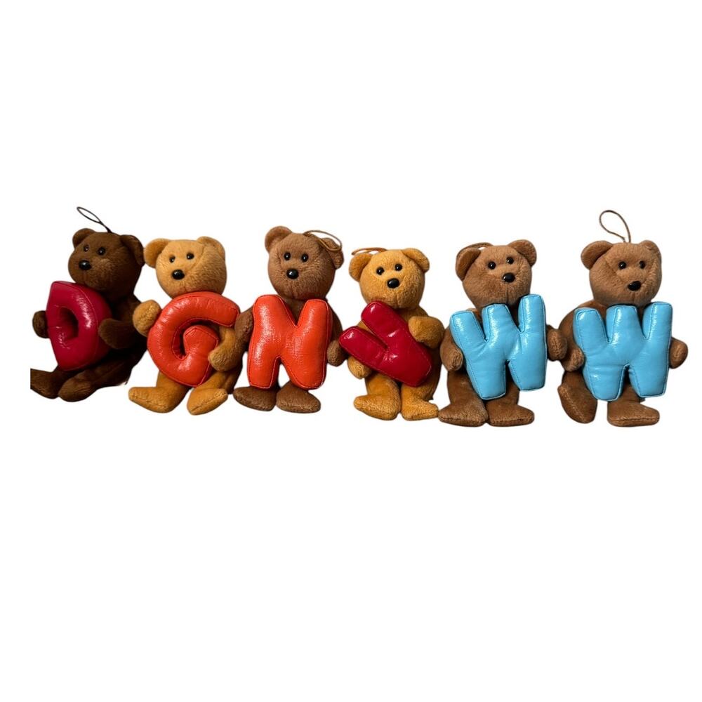 Ty Beanie Babies Alphabet Mini Bears Set of 6 Letter Plush W W N V D G
